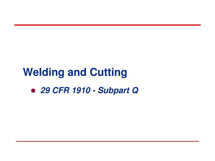 welding and cutting
