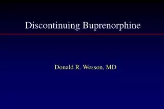 Discontinuing Buprenorphine