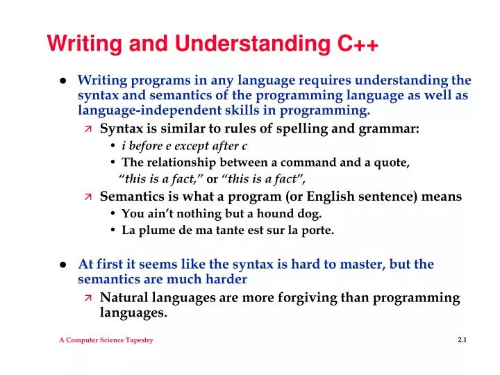 writing and understanding c