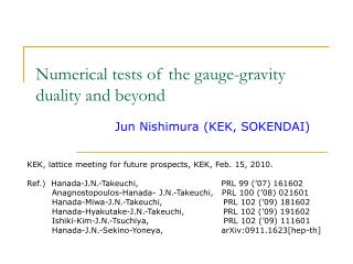 Numerical tests of the gauge-gravity duality and beyond