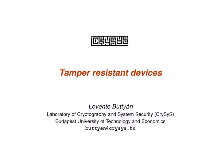 tamper resistant devices