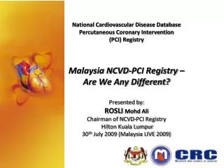 PCI Registry Participating Sites