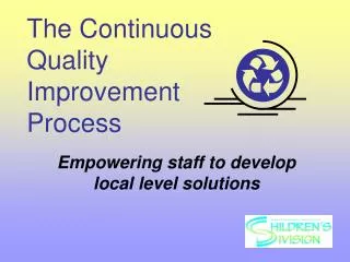 The Continuous Quality Improvement Process
