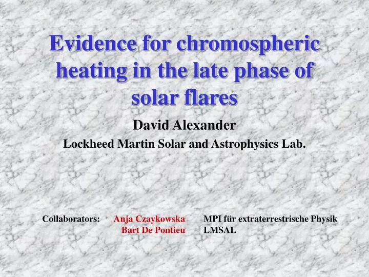 evidence for chromospheric heating in the late phase of solar flares