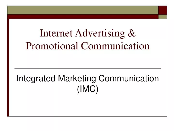 internet advertising promotional communication