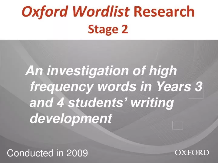 oxford wordlist research stage 2