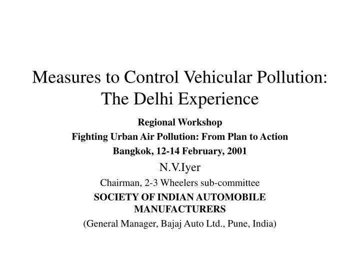 measures to control vehicular pollution the delhi experience