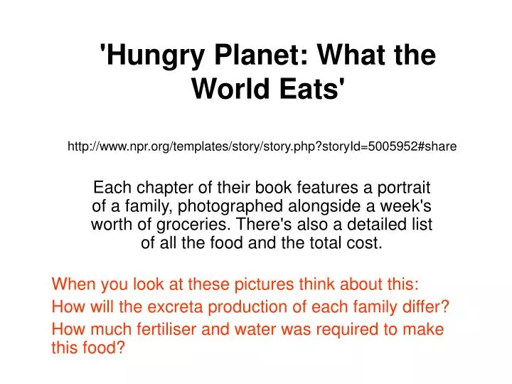 hungry planet what the world eats