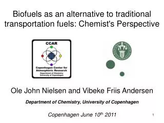 Biofuels as an alternative to traditional transportation fuels: Chemist's Perspective