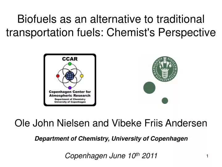 biofuels as an alternative to traditional transportation fuels chemist s perspective