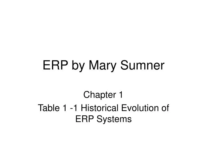 erp by mary sumner