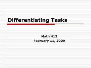 Differentiating Tasks