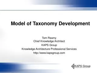 Model of Taxonomy Development