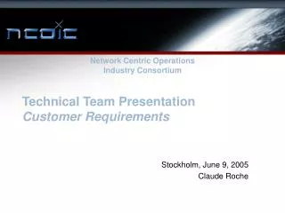 Technical Team Presentation Customer Requirements