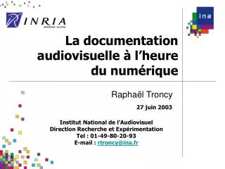 La documentation audiovisuelle à l’heure du numérique
