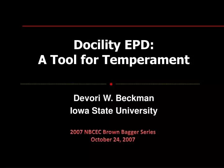 docility epd a tool for temperament