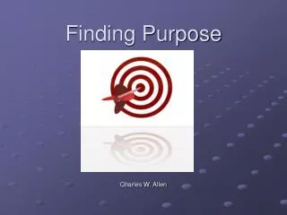 Finding Purpose