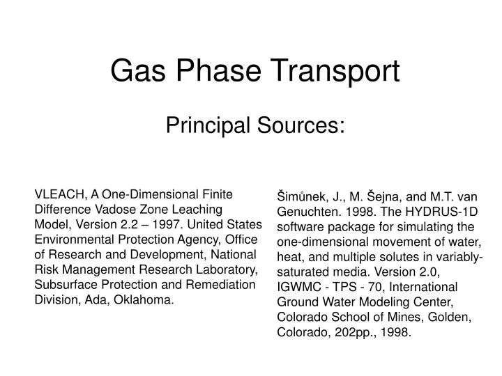 gas phase transport