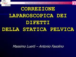CORREZIONE LAPAROSCOPICA DEI DIFETTI DELLA STATICA PELVICA Massimo Luerti – Antonio Fasolino