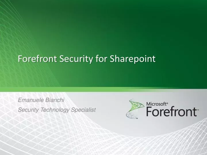 forefront security for sharepoint