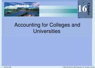 Accounting for Colleges and Universities