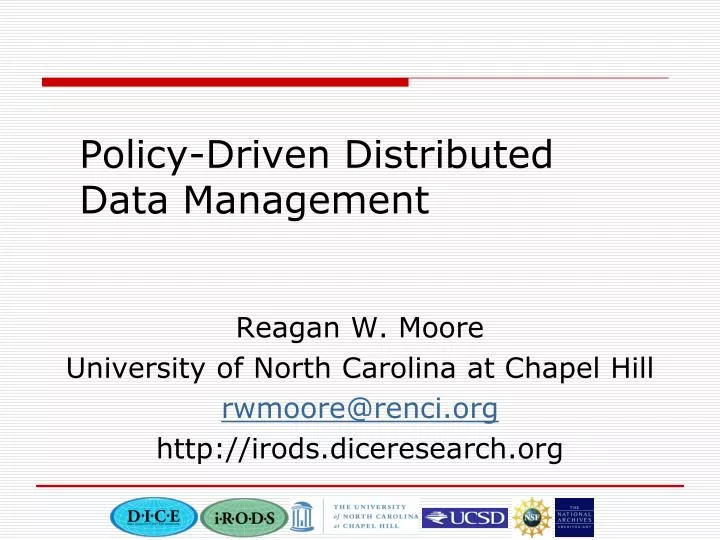 policy driven distributed data management