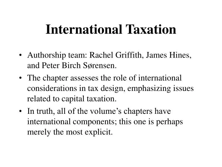 international taxation