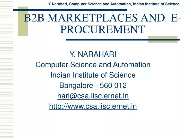 b2b marketplaces and e procurement