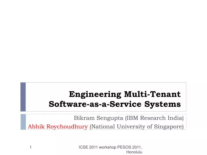 engineering multi tenant software as a service systems