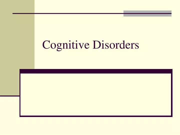 cognitive disorders