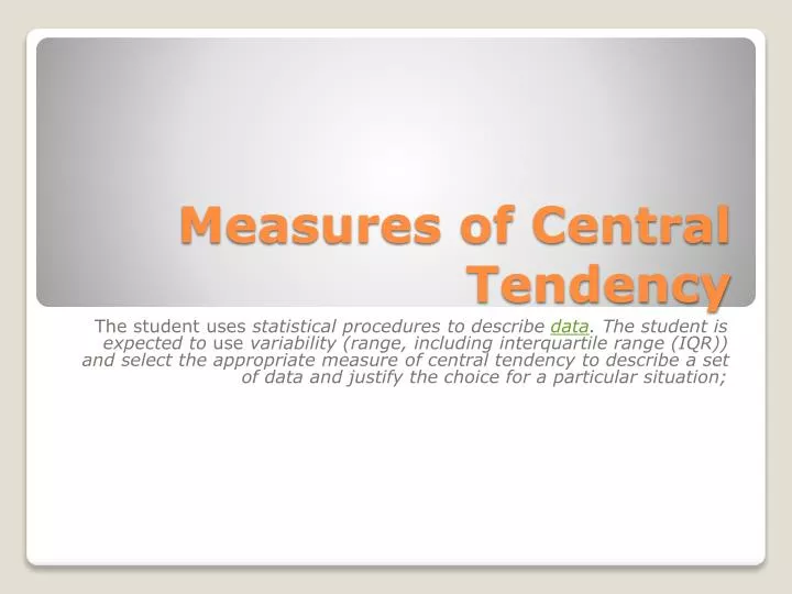 measures of central tendency
