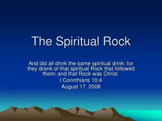 The Spiritual Rock