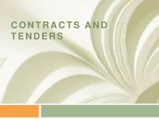 ContractS and tenderS