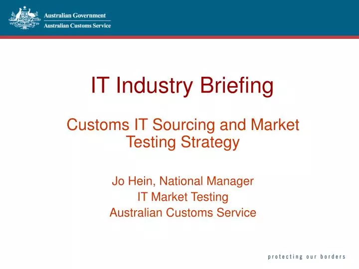 it industry briefing