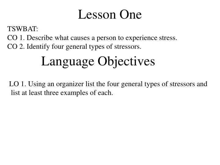 lesson one