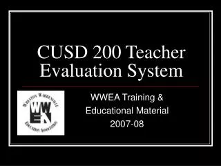 CUSD 200 Teacher Evaluation System