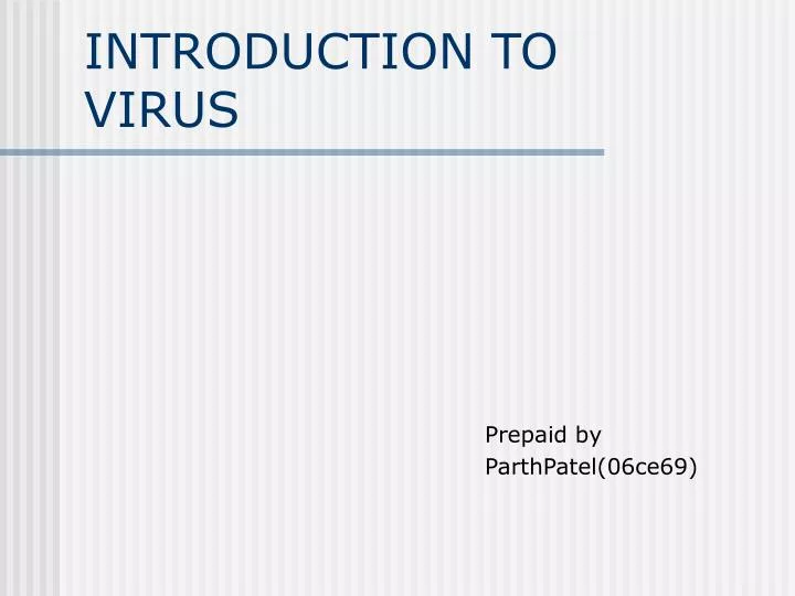 introduction to virus