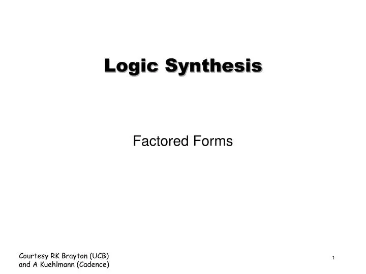 logic synthesis