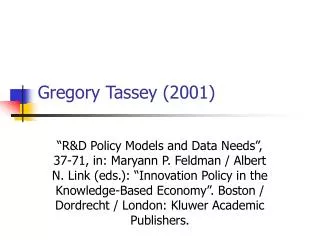 Gregory Tassey (2001)