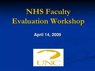 NHS Faculty Evaluation Workshop