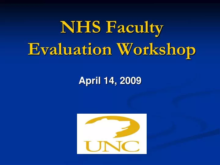 nhs faculty evaluation workshop