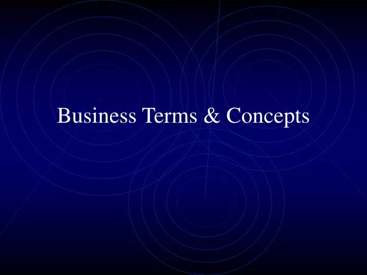 business terms concepts