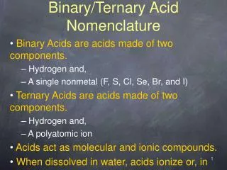 Binary/Ternary Acid Nomenclature
