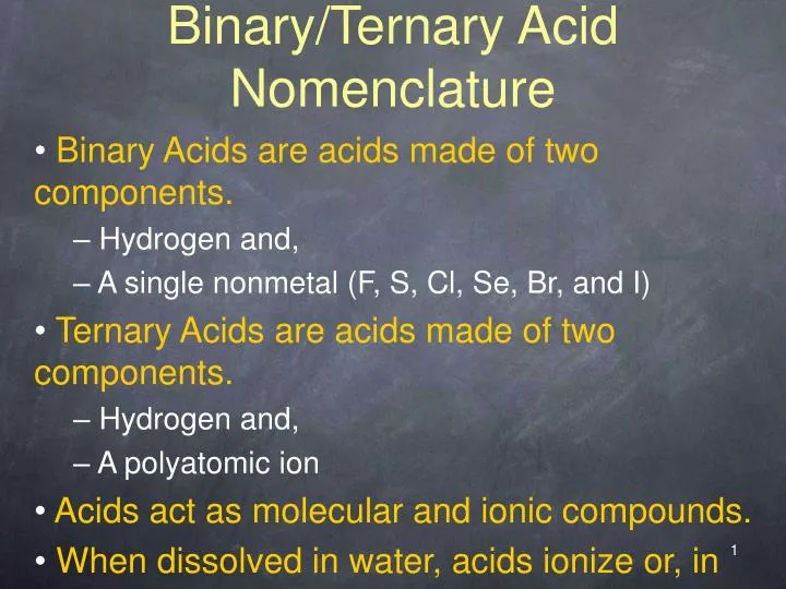 binary ternary acid nomenclature