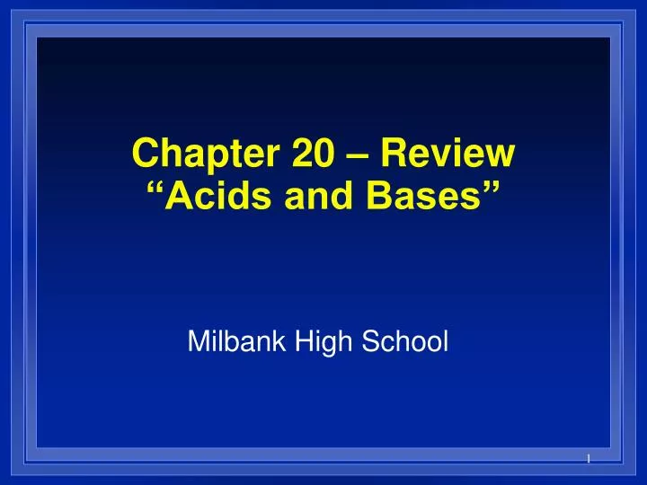 chapter 20 review acids and bases