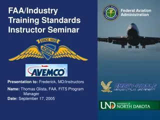 FAA/Industry Training Standards Instructor Seminar