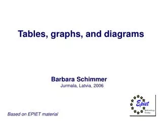 Tables, graphs, and diagrams