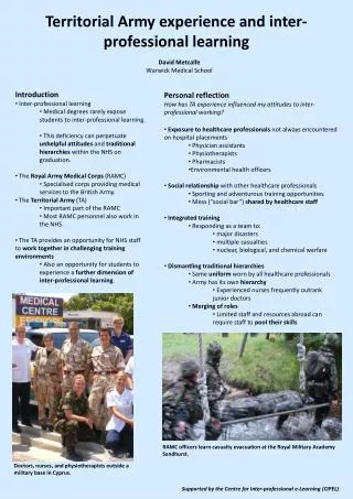 Territorial Army experience and inter-professional learning