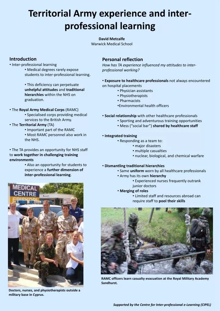 territorial army experience and inter professional learning