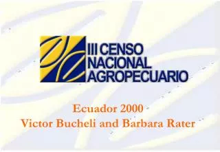 Ecuador 2000 Victor Bucheli and Barbara Rater